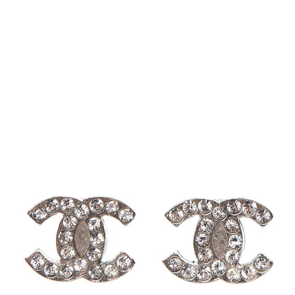 Chanel Crystal Mini Timeless CC Earrings Silver 1 of 4