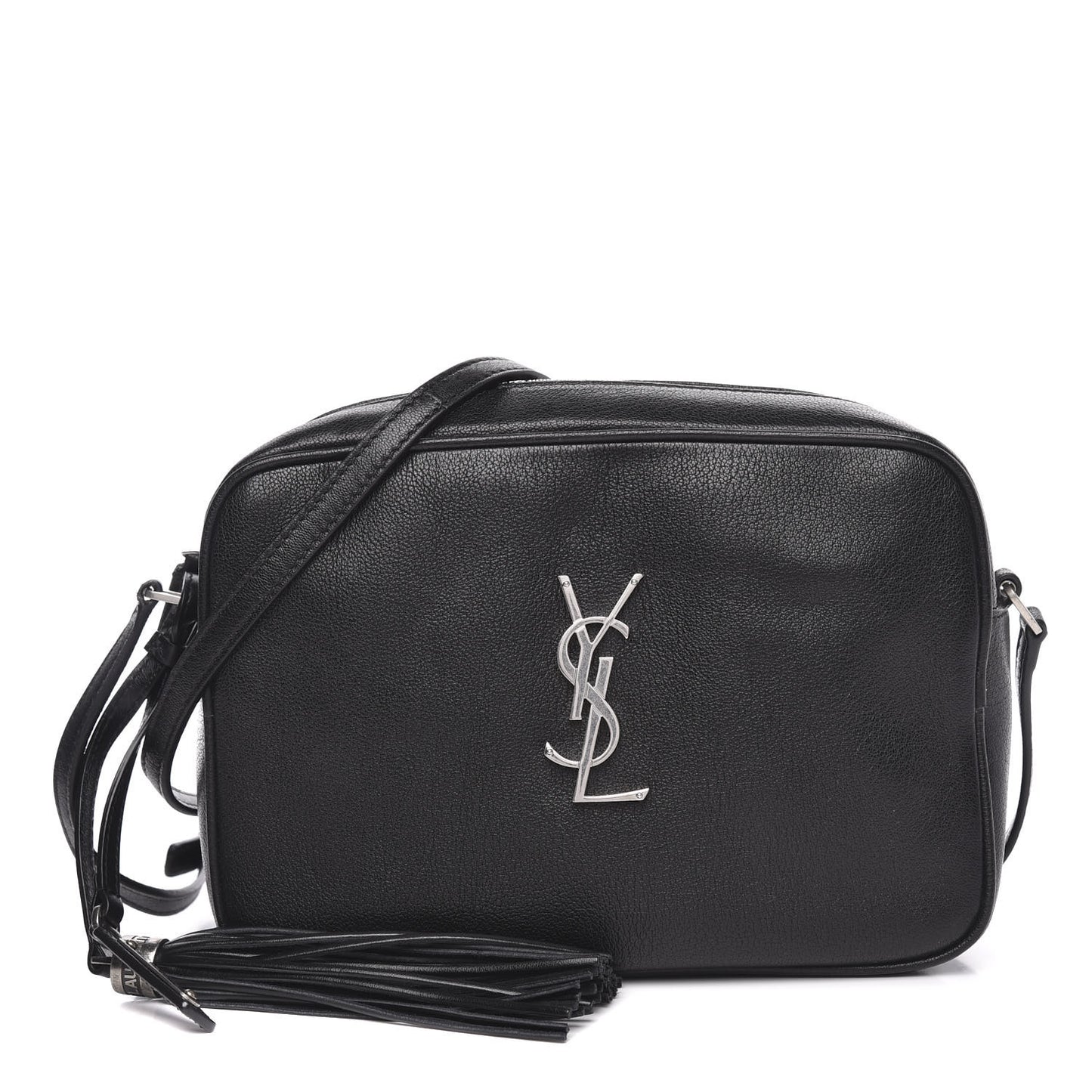 Grained Lambskin Monogram Lou Camera Bag Black