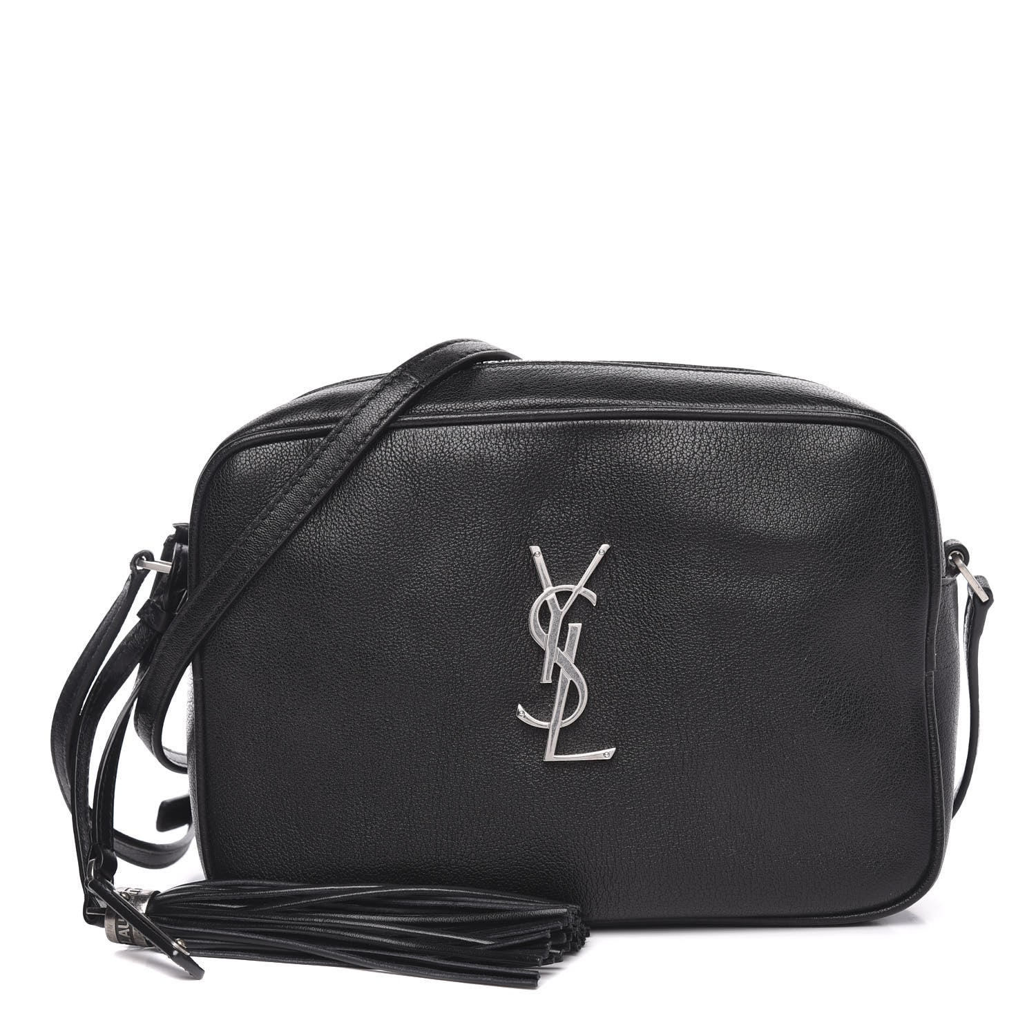 Saint Laurent Grained Lambskin Monogram Lou Camera Bag Black 1 of 12