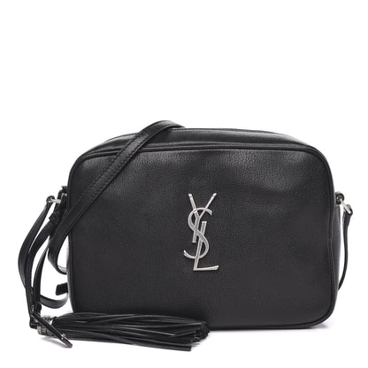 Saint Laurent Grained Lambskin Monogram Lou Camera Bag Black 1 of 12