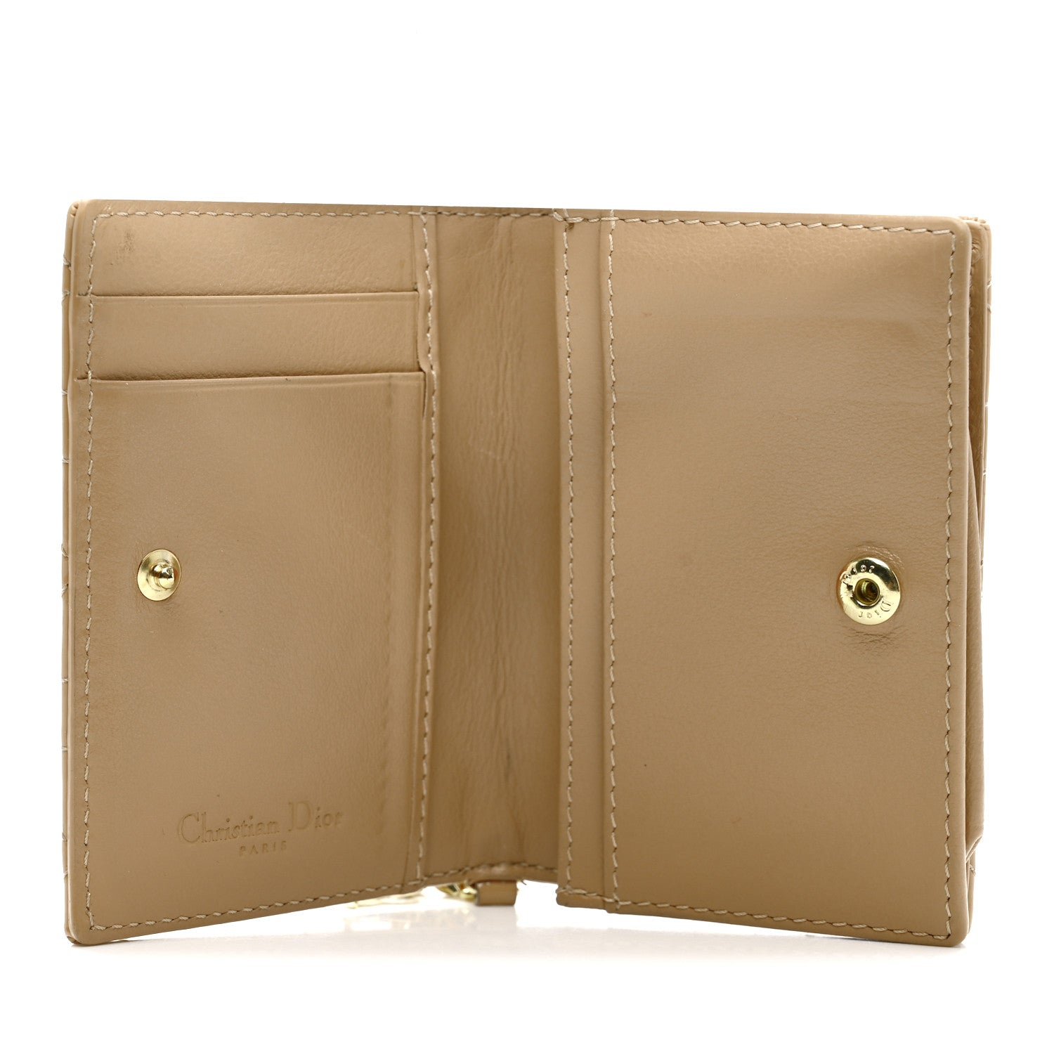Christian Dior Patent Cannage Small Lady Dior Flap Card Holder