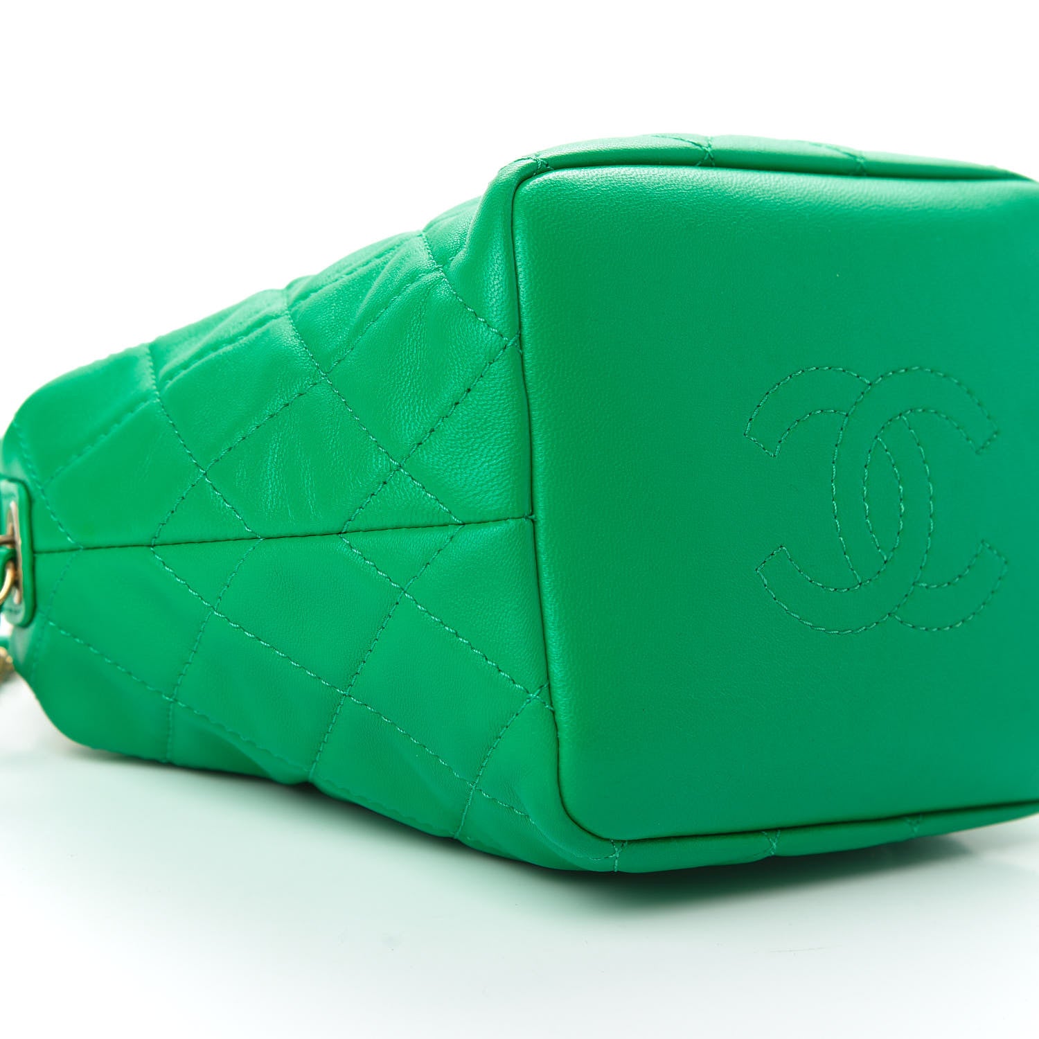 Chanel Lambskin Quilted Small Perfect Meeting Hobo Green 9 of 13