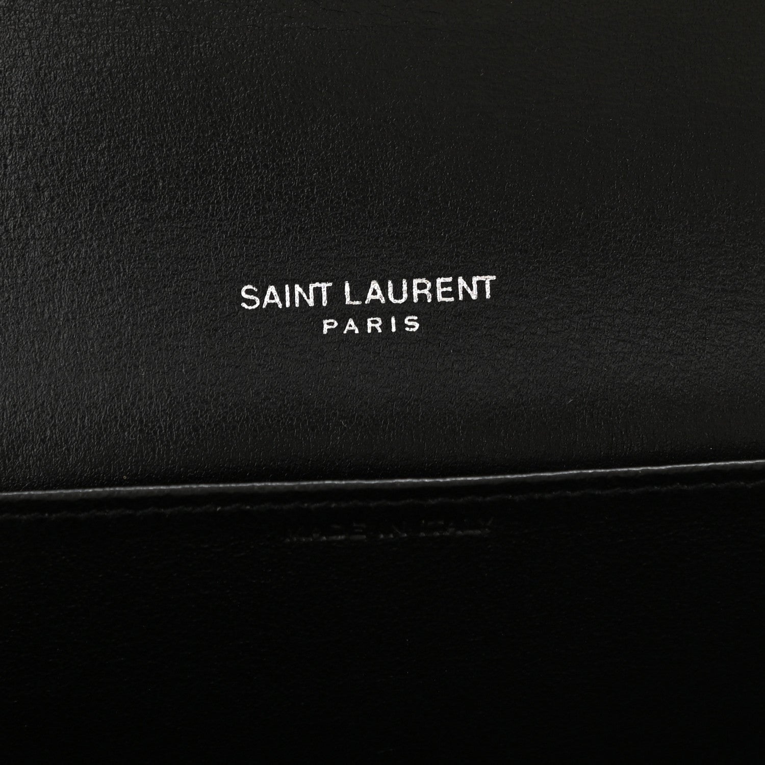 Saint Laurent Calfskin Crocodile Embossed Monogram Uptown Chain Wallet Black 8 of 14