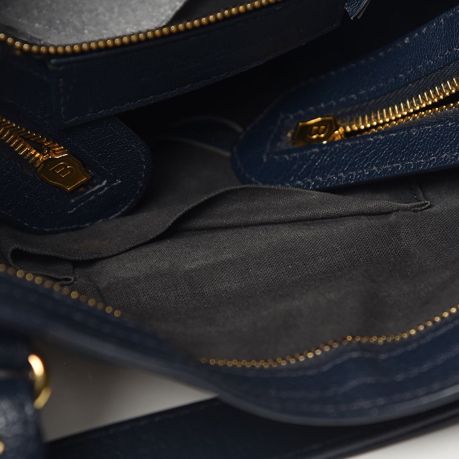 Balenciaga Chevre Gold Metallic Edge Hardware Town Bleu Nuit Dark Sea 9 of 13
