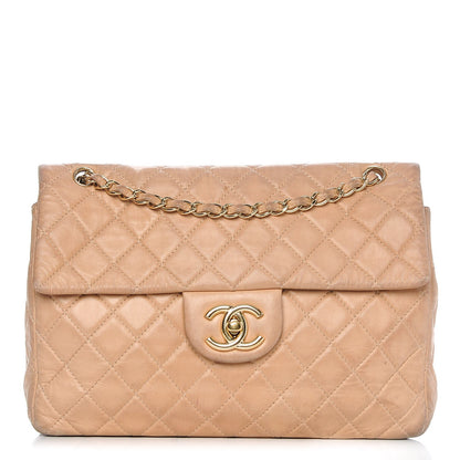 Chanel Lambskin Quilted Maxi Single Flap Beige 1 of 16