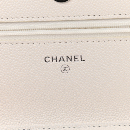 Chanel Caviar Quilted Wallet On Chain WOC White 6 of 12