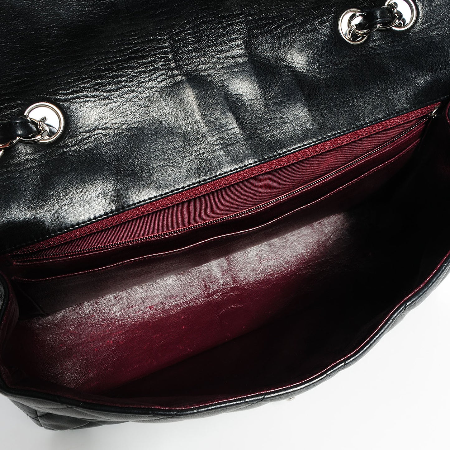 Lambskin Quilted Jumbo Single Flap Black