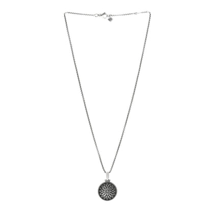David Yurman Sterling Silver Diamond Lotus Amulet Charm Necklace 3 of 5