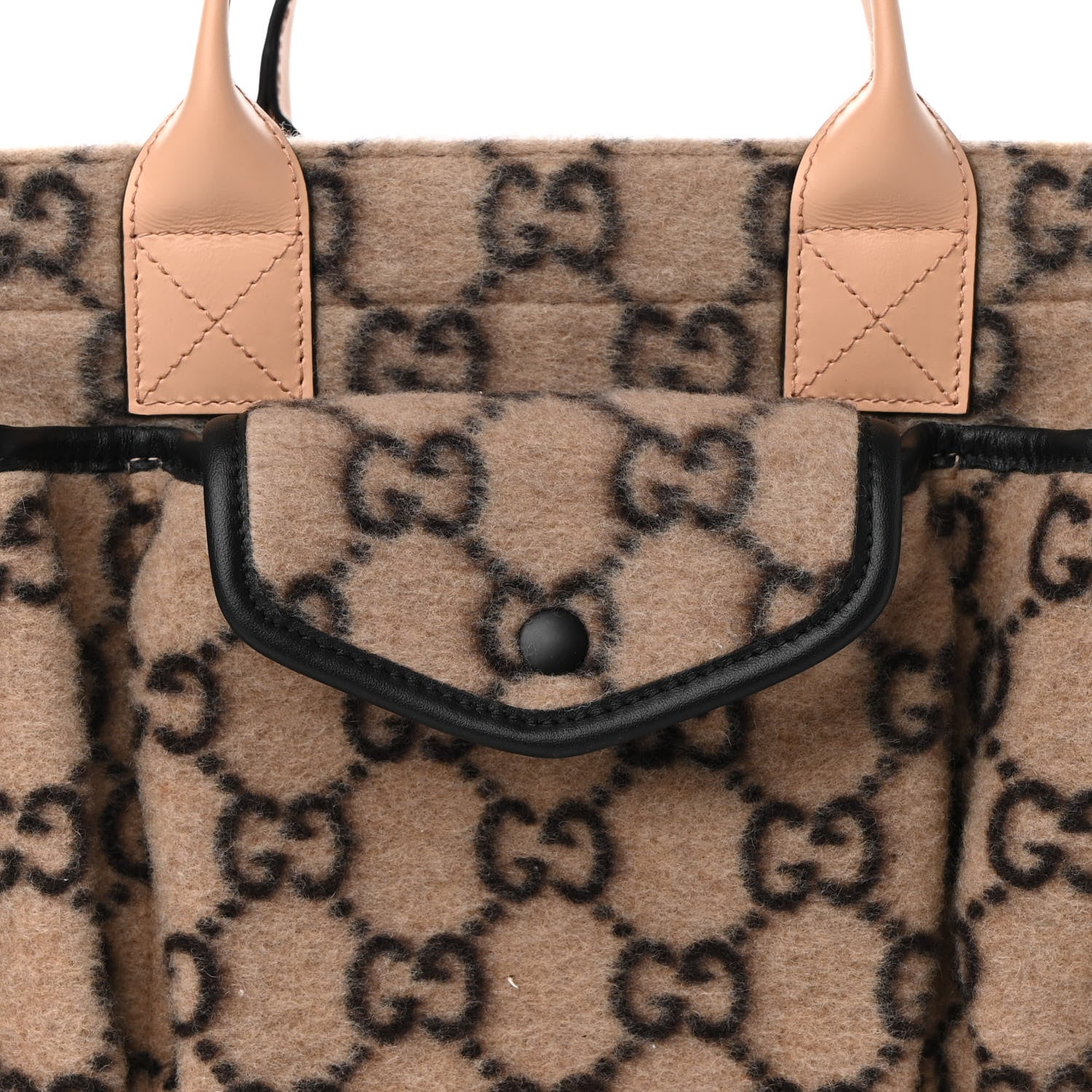 Gucci Covered Wool GG Monogram Childrens Tote Beige Ebony 8 of 10