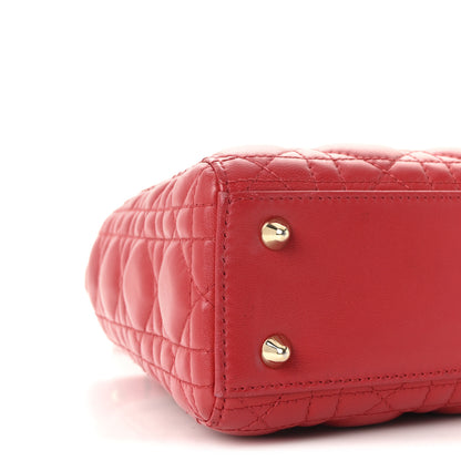 Christian Dior Lambskin Cannage Small Lady Dior Red 8 of 9
