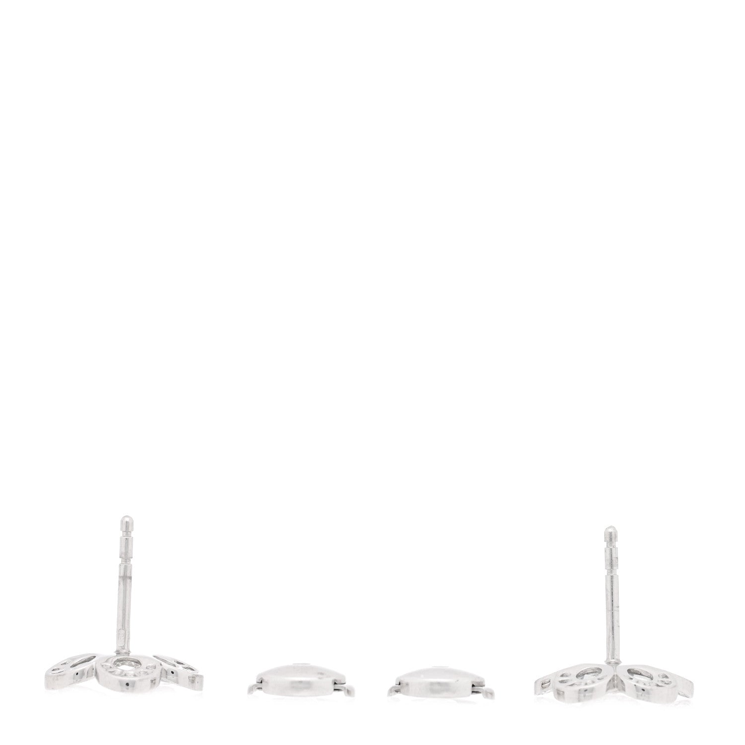 Tiffany Platinum Diamond Enchant Flower Stud Earrings 3 of 4