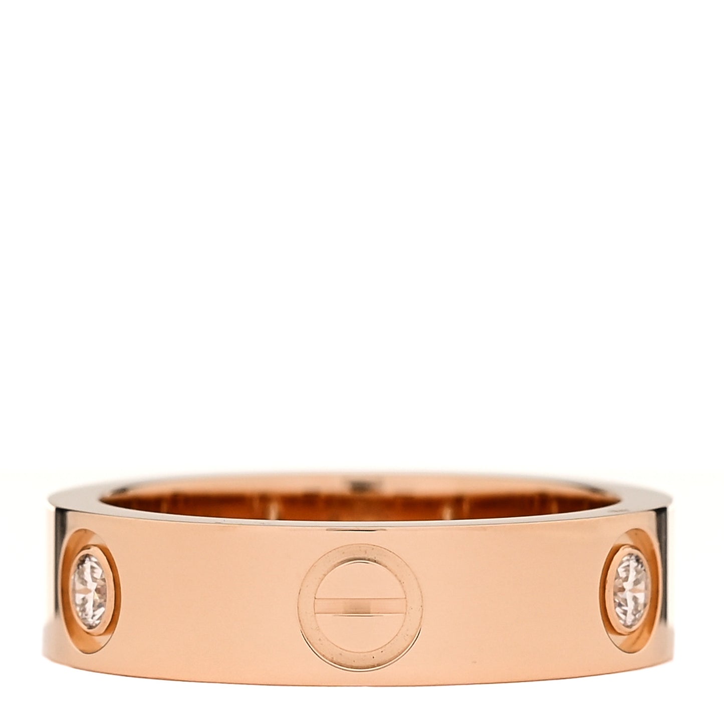 18K Pink Gold 3 Diamond 5.5mm LOVE Ring 56 7.75