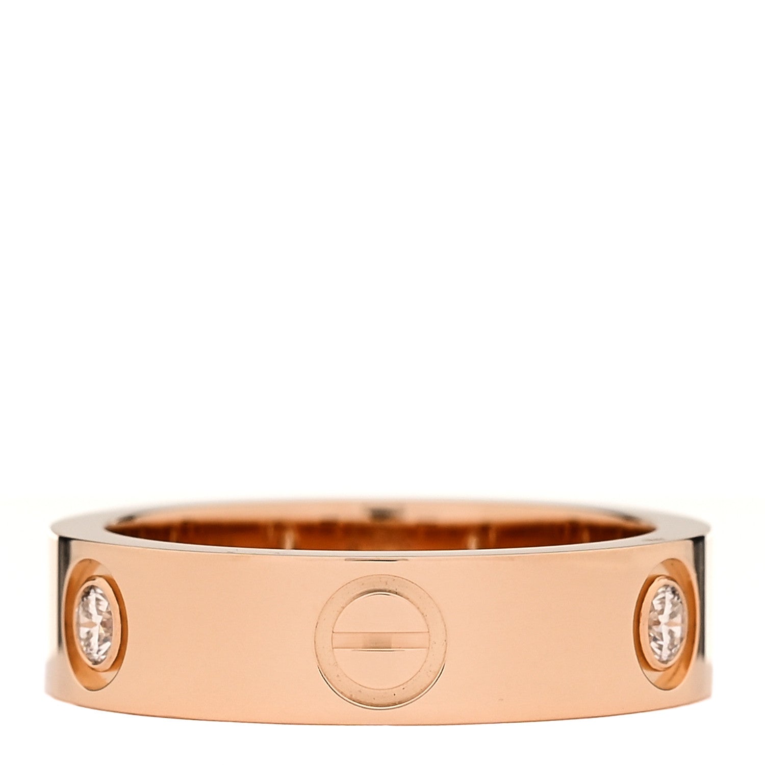 Cartier 18K Pink Gold 3 Diamond 5.5mm LOVE Ring 56 7.75 3 of 4
