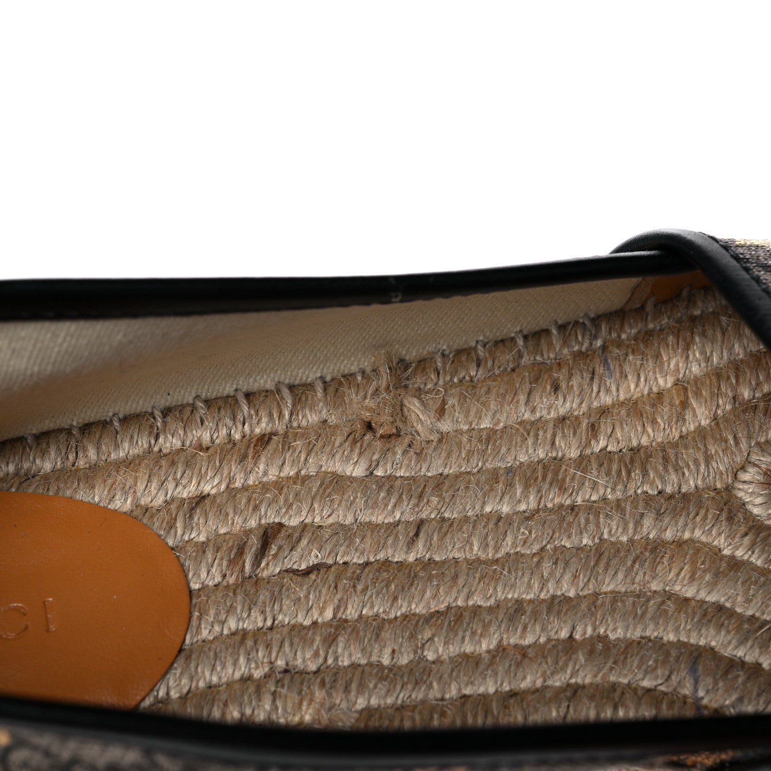 Gucci GG Supreme Monogram Bees Espadrille Flats 40 Beige Ebony Oro Black 10 of 10