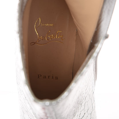 Christian Louboutin Calfskin Craquele So Kate Booty 110 Ankle Boots 36 Silver 7 of 7