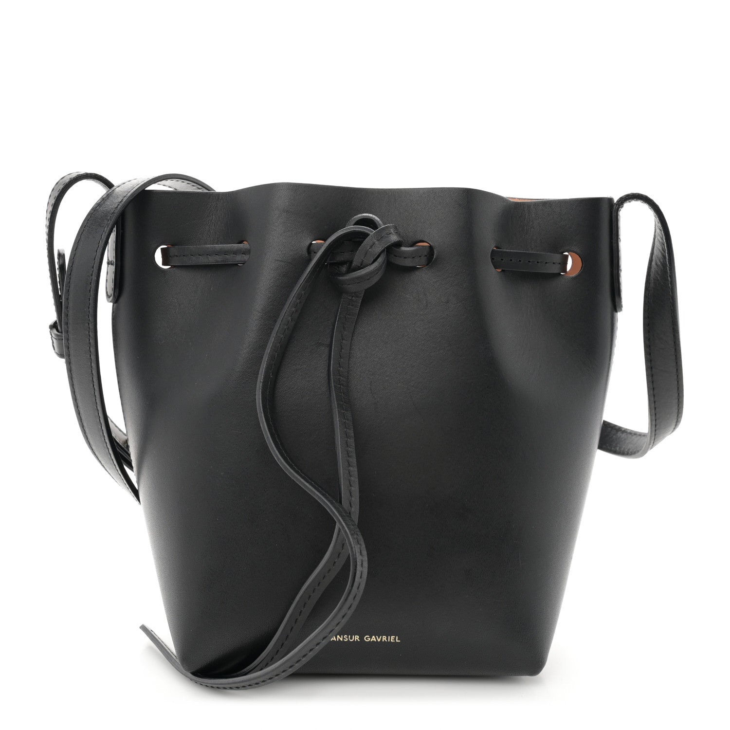 Mansur Gavriel Calfskin Mini Bucket Bag Black Ballerina 1 of 12