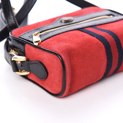 Gucci Suede Patent Web Mini Ophidia Shoulder Bag Red 7 of 8