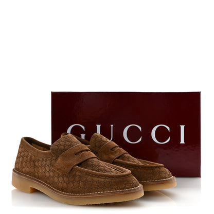 Gucci Luxury Suede Microguccissima Mens Loafers 9.5 Nocciola 11 of 11