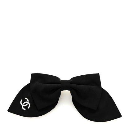 Chanel Silk Bow CC Hair Clip Black 1 of 3