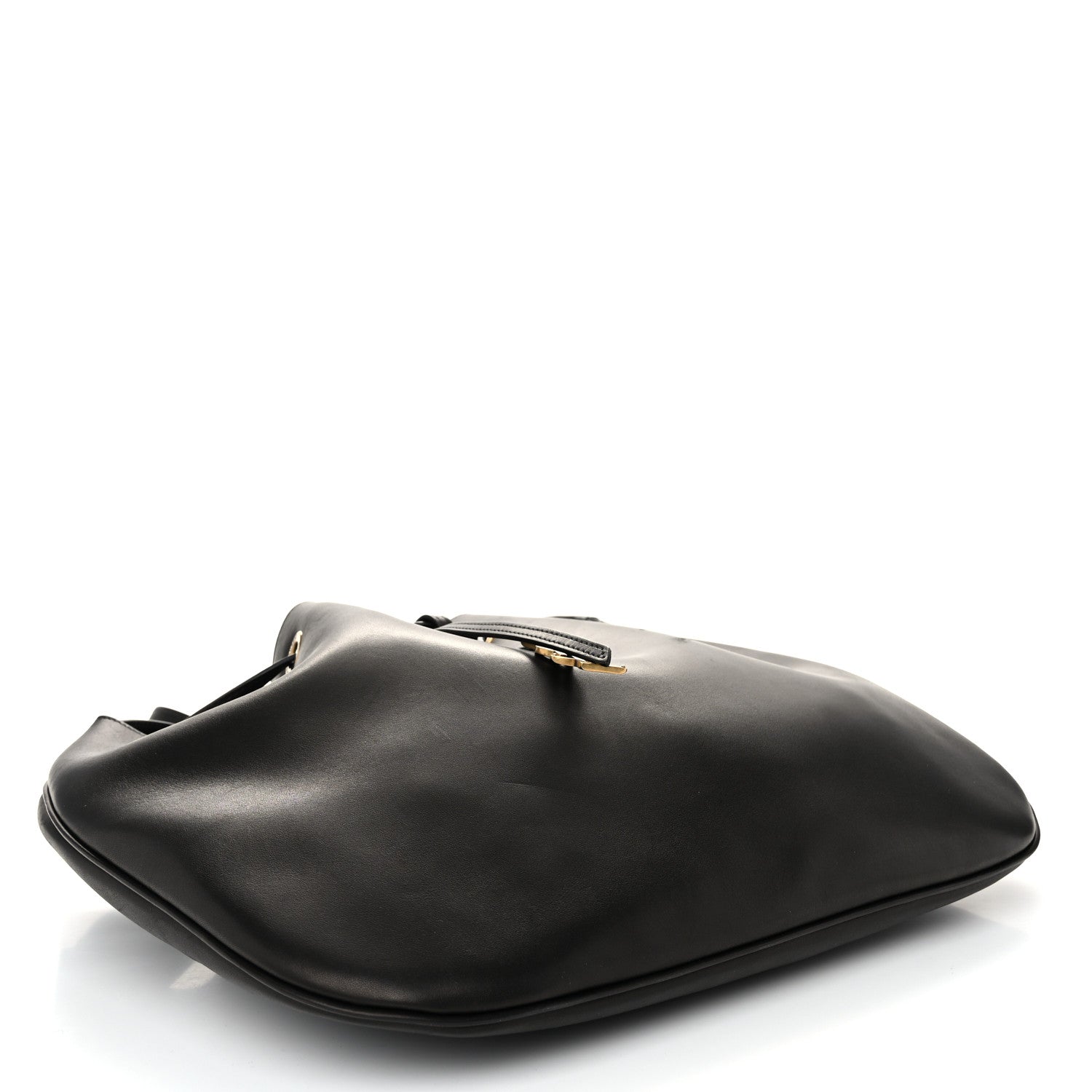 Saint Laurent Smooth Calfskin Paris VII Large Flat Hobo Black 5 of 11