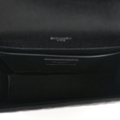Saint Laurent Grain De Poudre Textured Mixed Matelasse Triquilt Medium Monogram Satchel Black 8 of 11