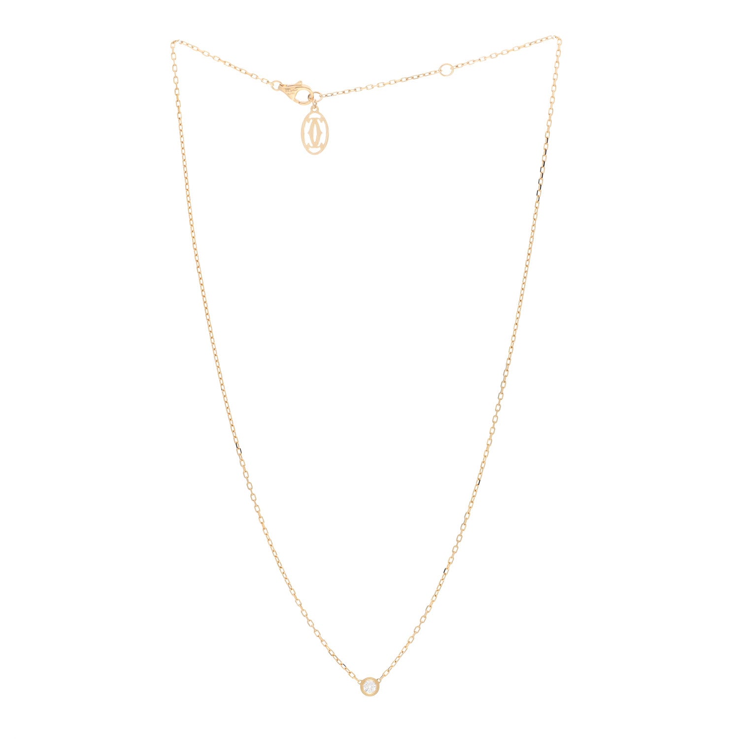 Cartier 18K Yellow Gold Diamond SM D'Amour Pendant Necklace 3 of 5