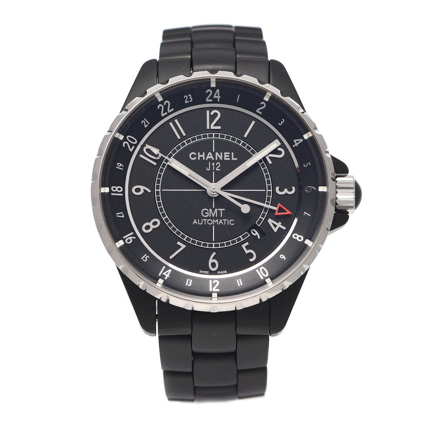 Stainless Steel Matte Ceramic 41mm J12 GMT Automatic Watch Black