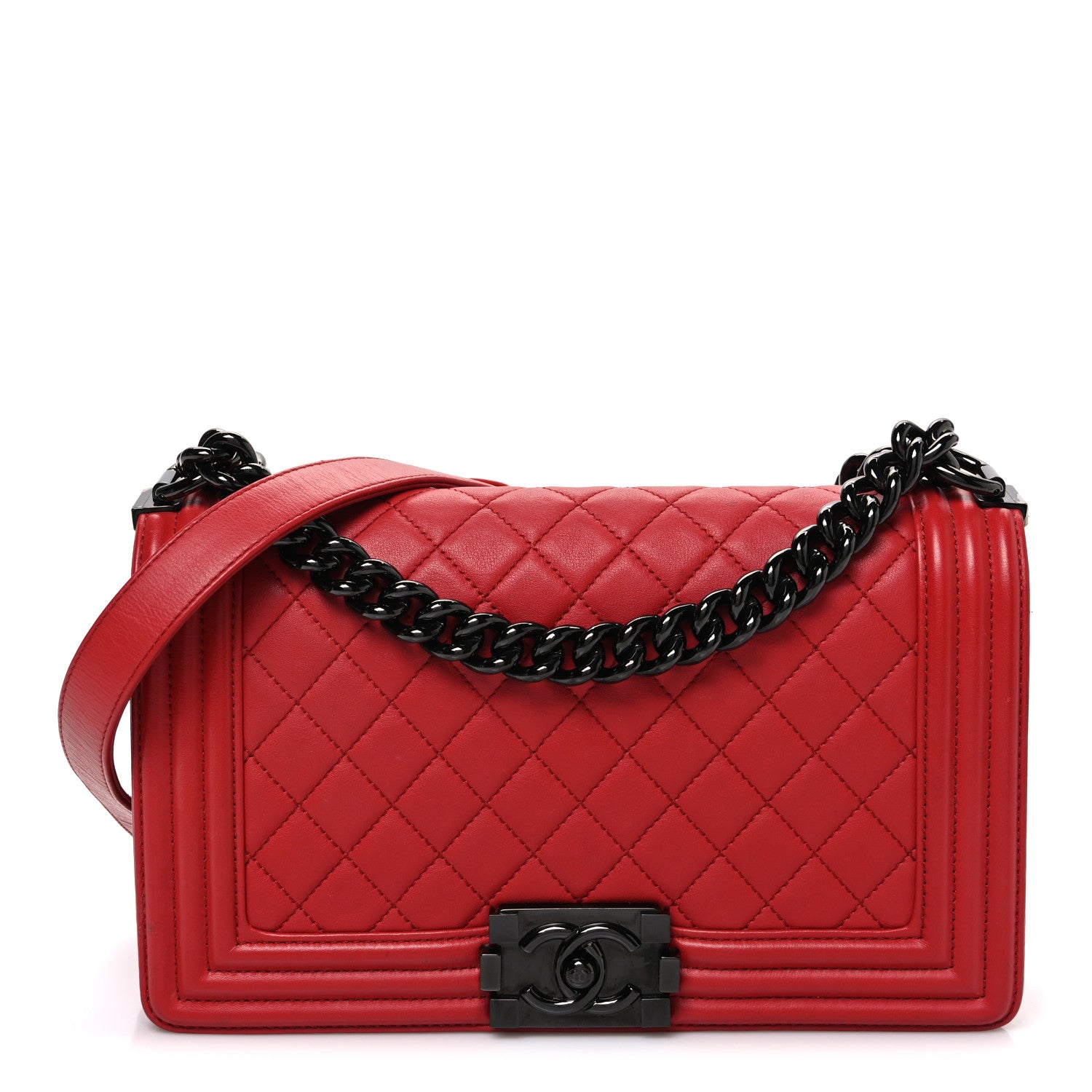 Chanel Lambskin Quilted Medium Boy Flap Red 1 of 11