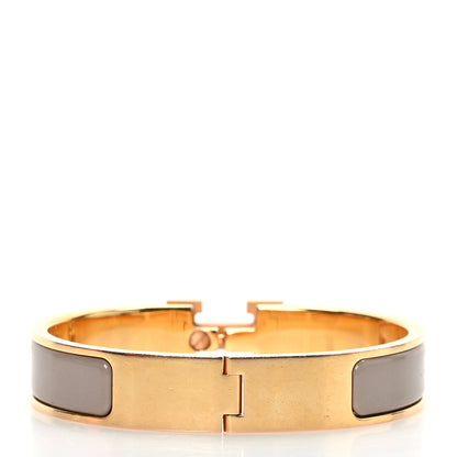 Hermes Enamel Narrow Clic Clac H Bracelet PM Marron Glace 2 of 6