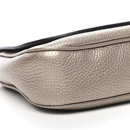 Gucci Metallic Pebbled Calfskin Medium Soho Flap Crossbody Golden Beige 7 of 8
