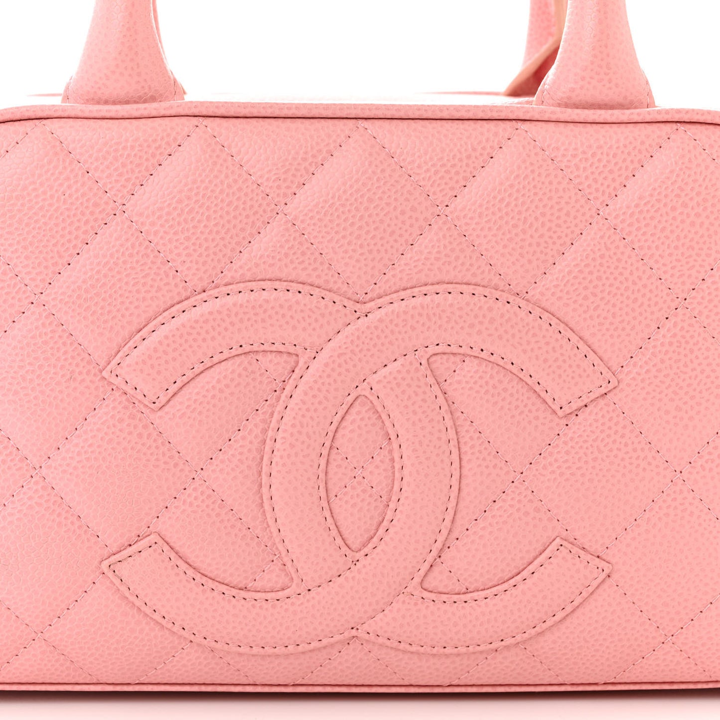 Caviar Quilted Small Bowler Pink