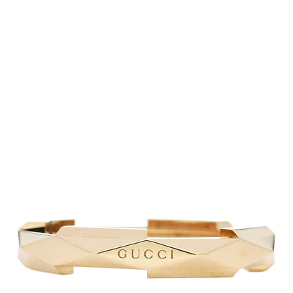 Gucci 18K Yellow Gold 4mm Link To Love Studded Ring 53 6.25 1 of 6