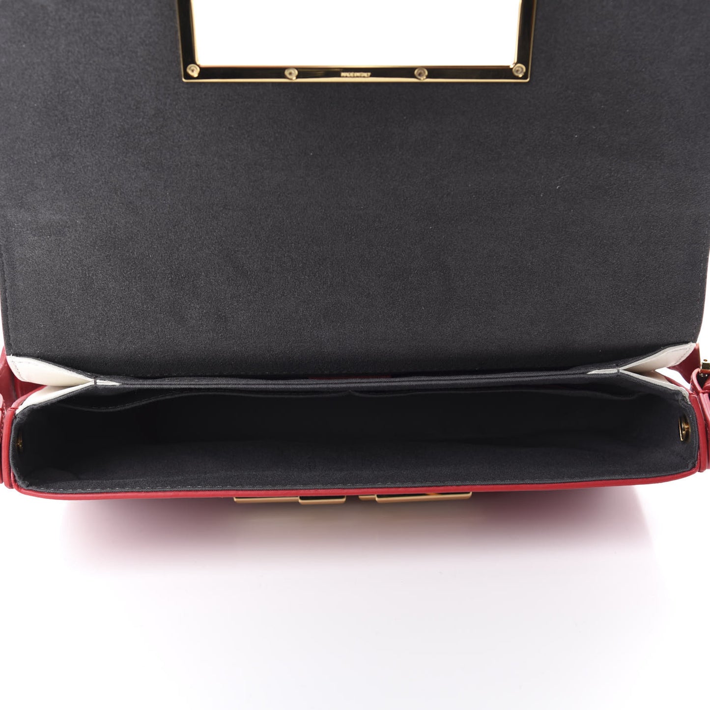 Vitello Dolce Bi-Color 3Baguette Shoulder Bag Mattone White