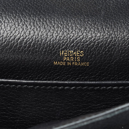 Hermes Evergrain Kelly Pochette Clutch Black 6 of 19