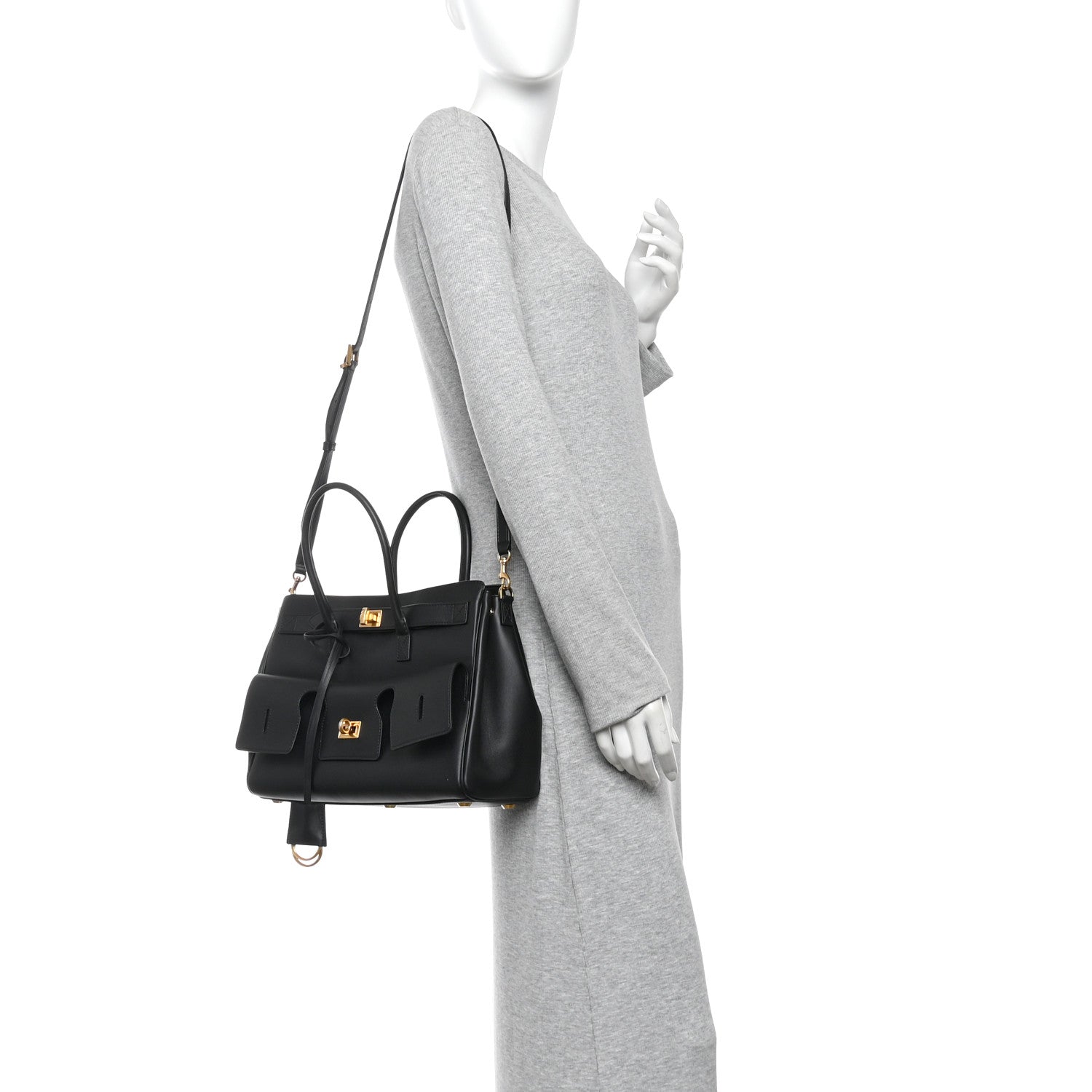 Balenciaga Smooth Calfskin Small Bel Air Carry All Bag  Black 2 of 9
