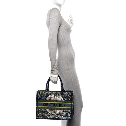 Christian Dior Canvas Embroidered Medium Zodiac Book Tote Blue Multicolor 2 of 10