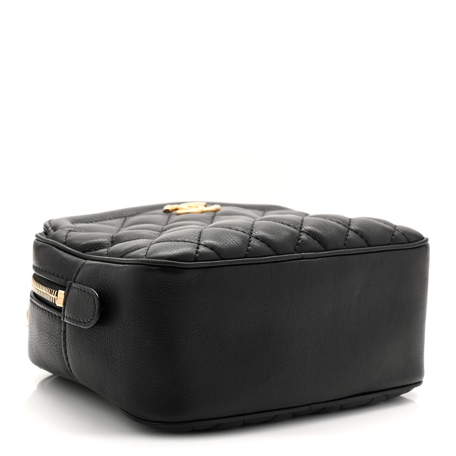 Chanel Calfskin Quilted CC Small Vanity Case Black 4 of 10