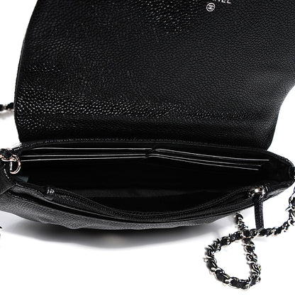 Chanel Caviar Half Moon Wallet On Chain WOC Black 6 of 9
