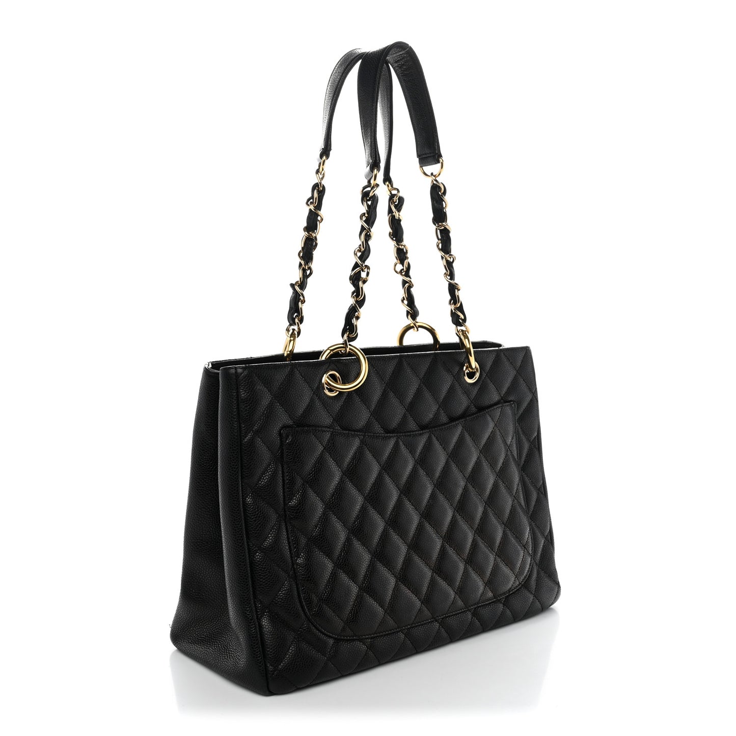 Caviar Quilted Grand Shopping Tote GST Black