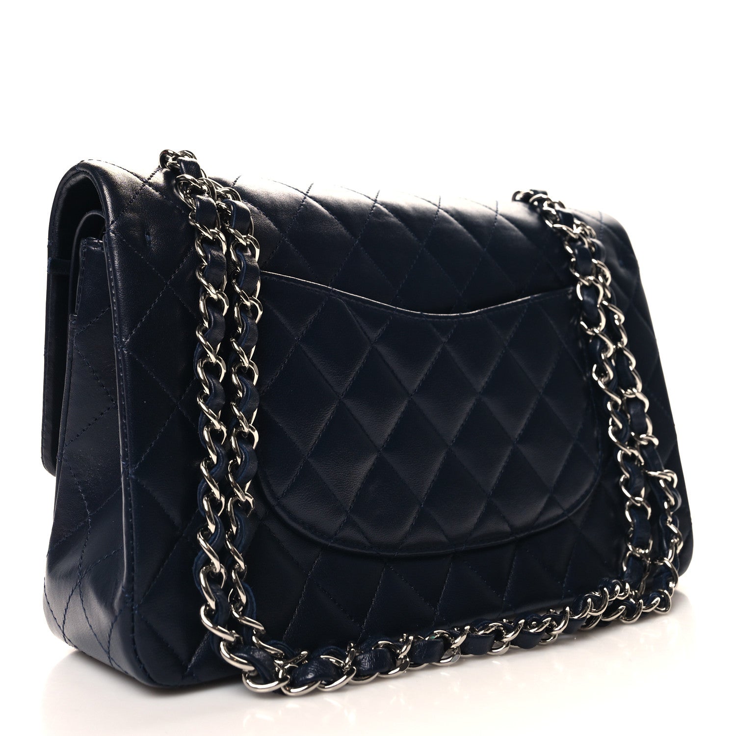 Chanel Lambskin Quilted Medium Double Flap Navy 3 of 10