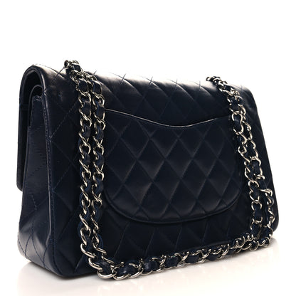 Chanel Lambskin Quilted Medium Double Flap Navy 3 of 10