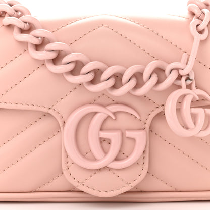 Gucci Calfskin Matelasse Monochrome GG Marmont Chain Belt Bag Perfect Pink 8 of 11