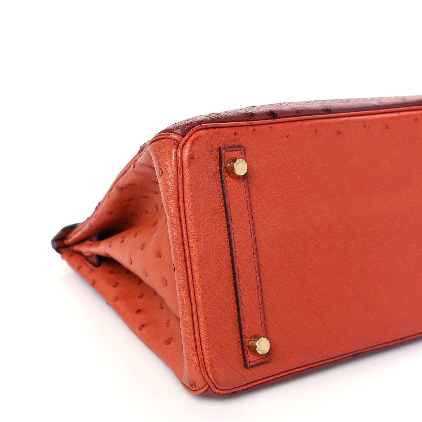 Ostrich Ghillies Birkin 30 Brique Rouge H