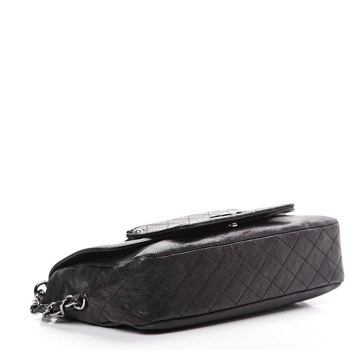 Glazed Caviar Small Pocket In The City Shoulder Bag Black