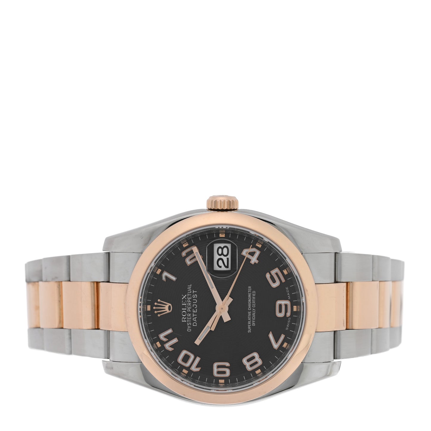 Stainless Steel 18K Everose Gold 36mm Oyster Perpetual Datejust Watch Black 116201