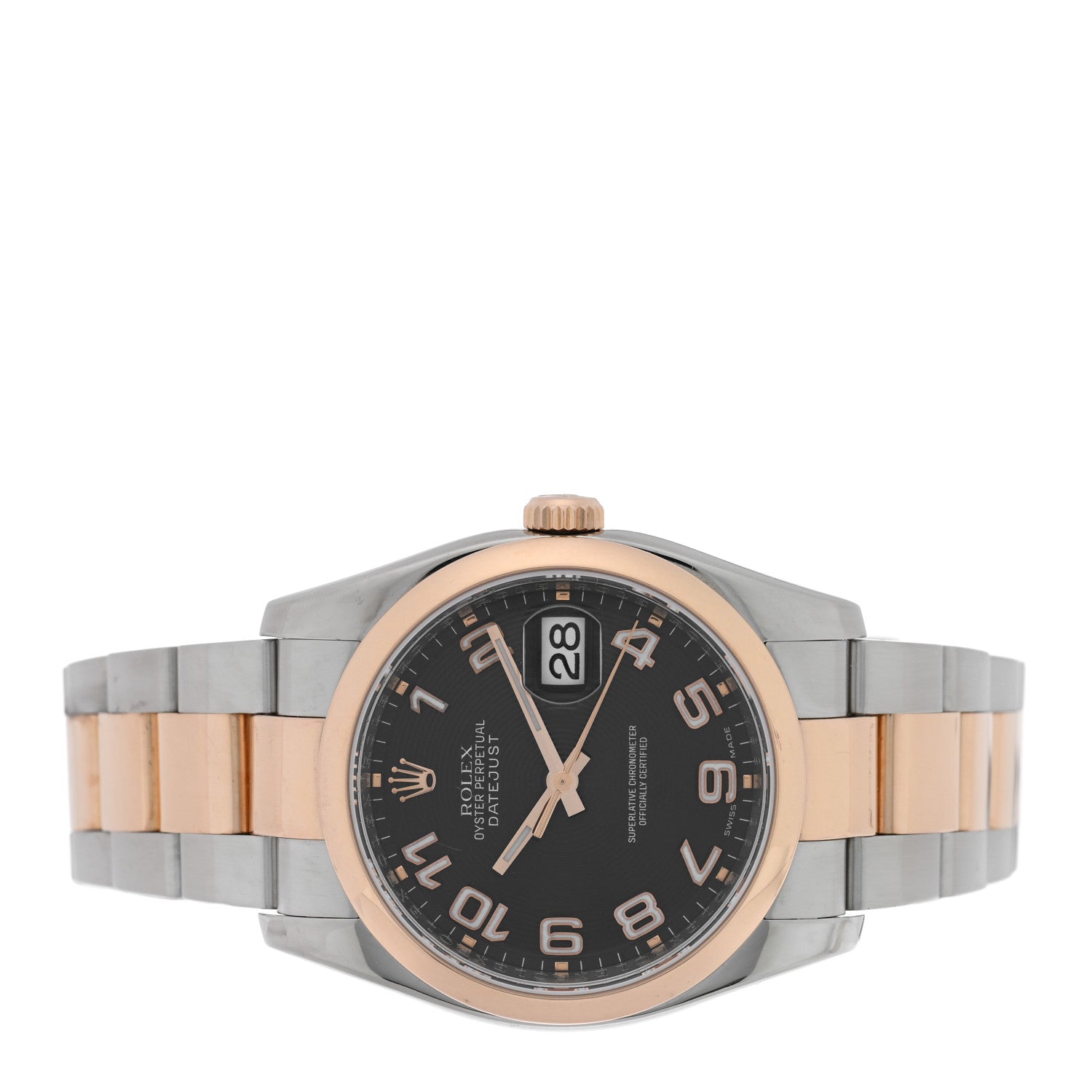 Rolex Stainless Steel 18K Everose Gold 36mm Oyster Perpetual Datejust Watch Black 116201 2 of 5