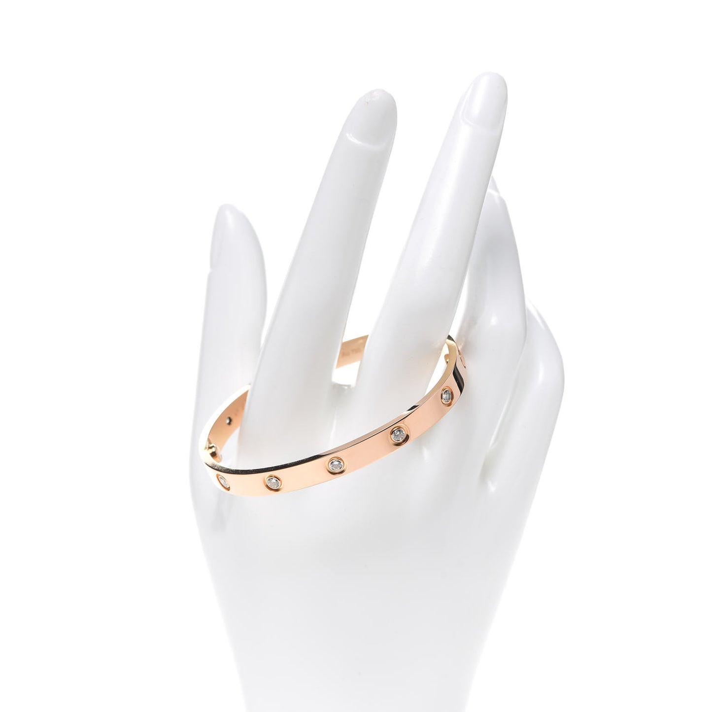 18K Pink Gold 10 Diamond LOVE Bracelet 17