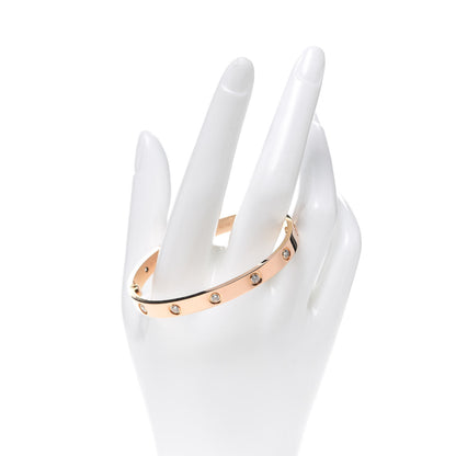 Cartier 18K Pink Gold 10 Diamond LOVE Bracelet 17 2 of 7