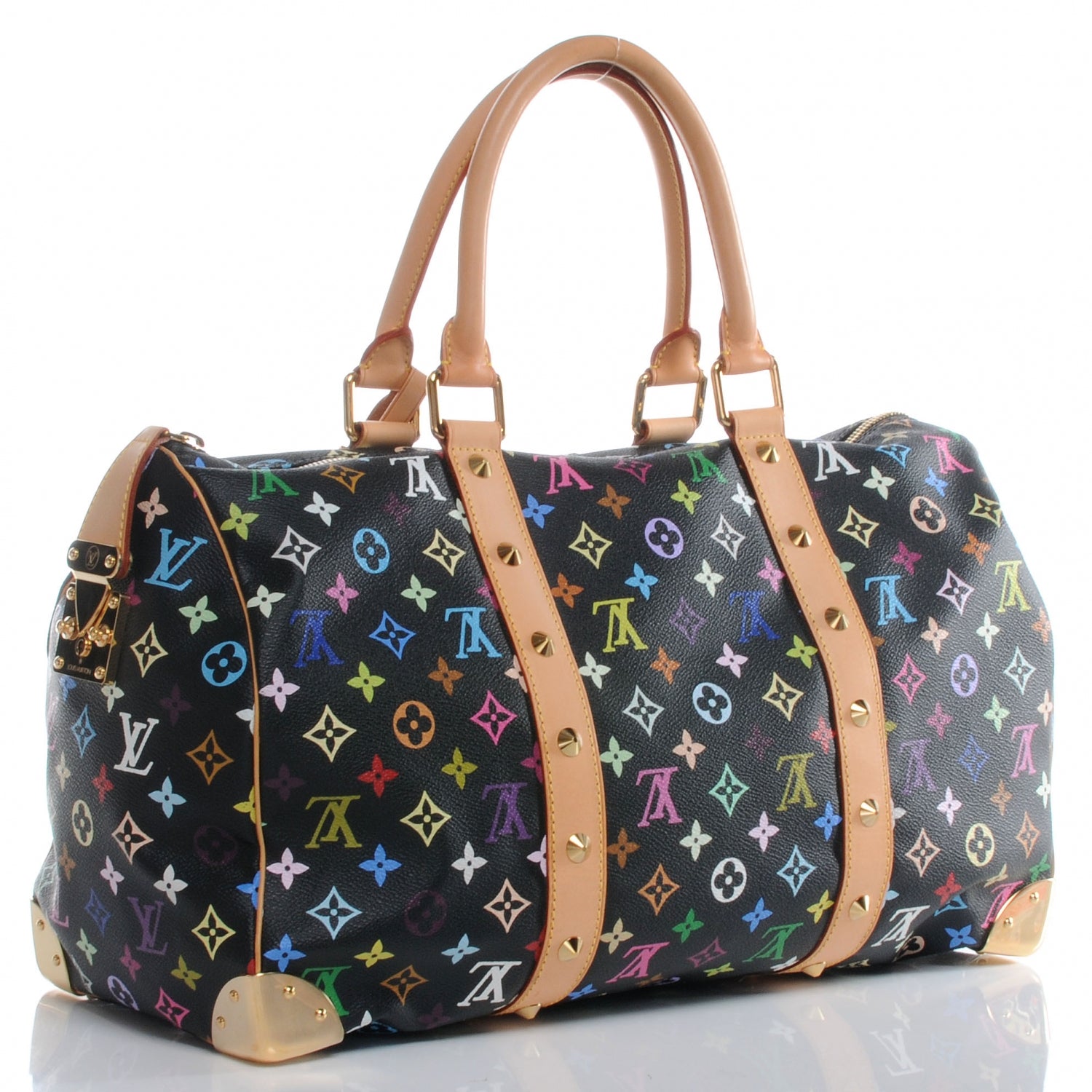 Louis Vuitton Monogram Multicolor Keepall 45 Black 3 of 7