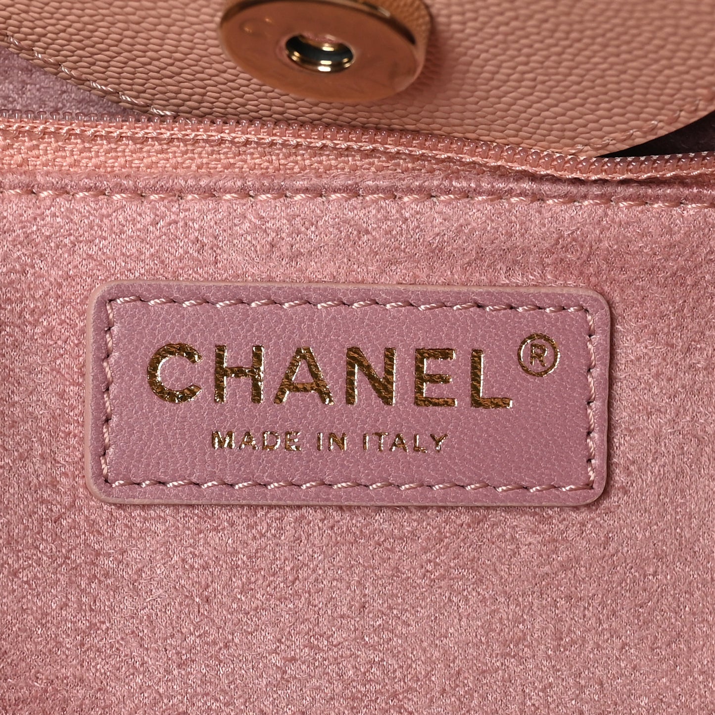 Caviar Small Studded Deauville Tote Light Pink